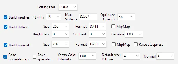 Landscape LOD Settings - Level 8